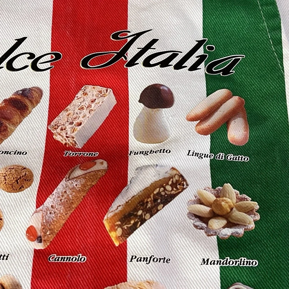 Dolce Italia Florence Bar Apron Red White Green Flag of Italy Striped Sweets